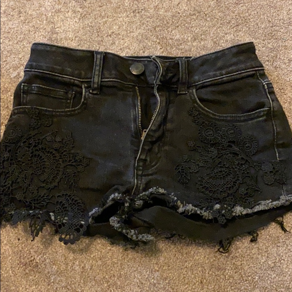 Black Jean Shorts